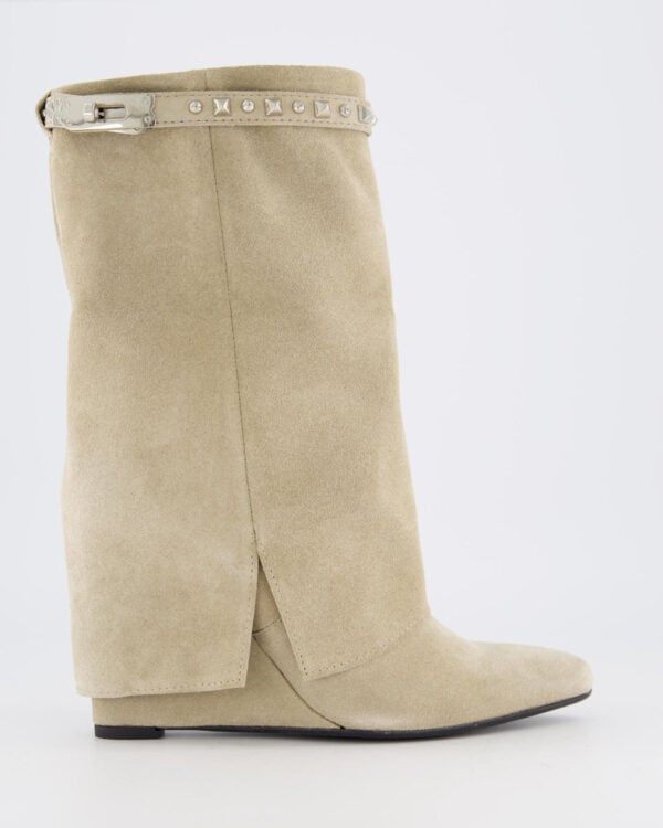 Dames Studded Suède Wedge Boots