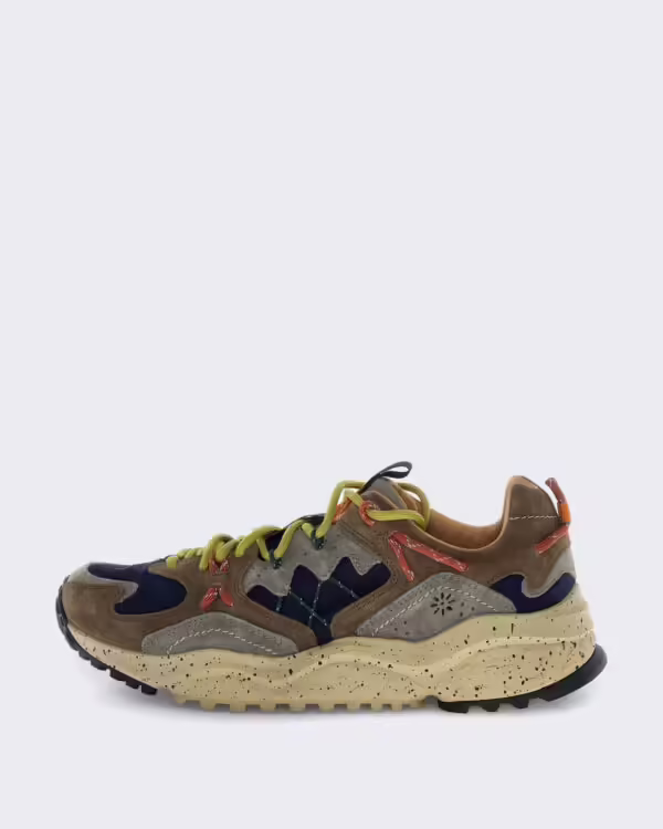 Heren Robuuste sneaker met suède details Bruin