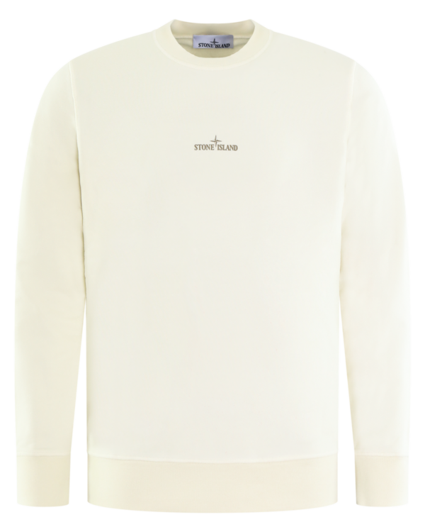 Heren Logo Print Crew Neck Ivoor