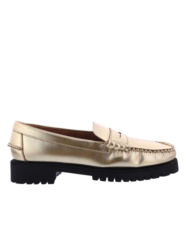 Dames Than metallic loafer goud