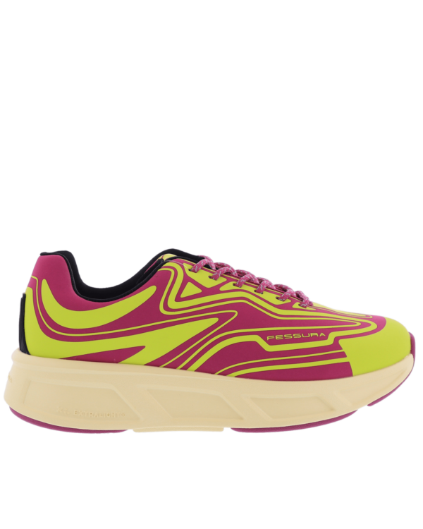 Dames Runflex 02 sneaker geel/roze