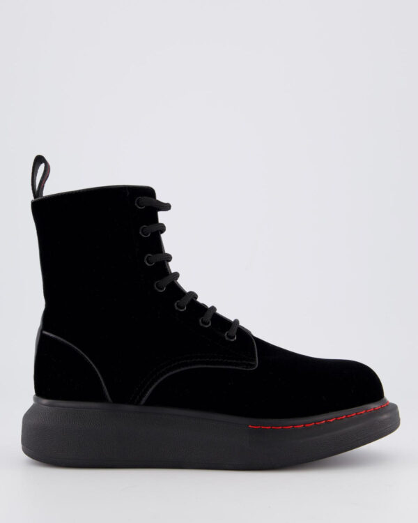 Dames Hybrid Lace Up Boots Velvet