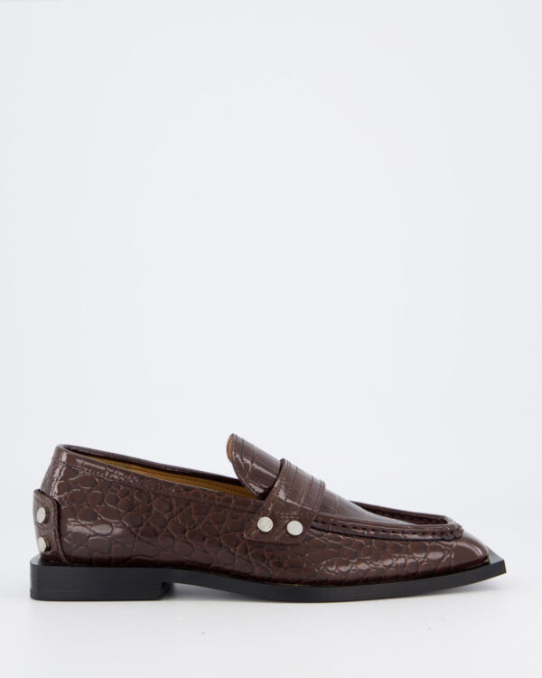 Dames Bruin Croco Loafers