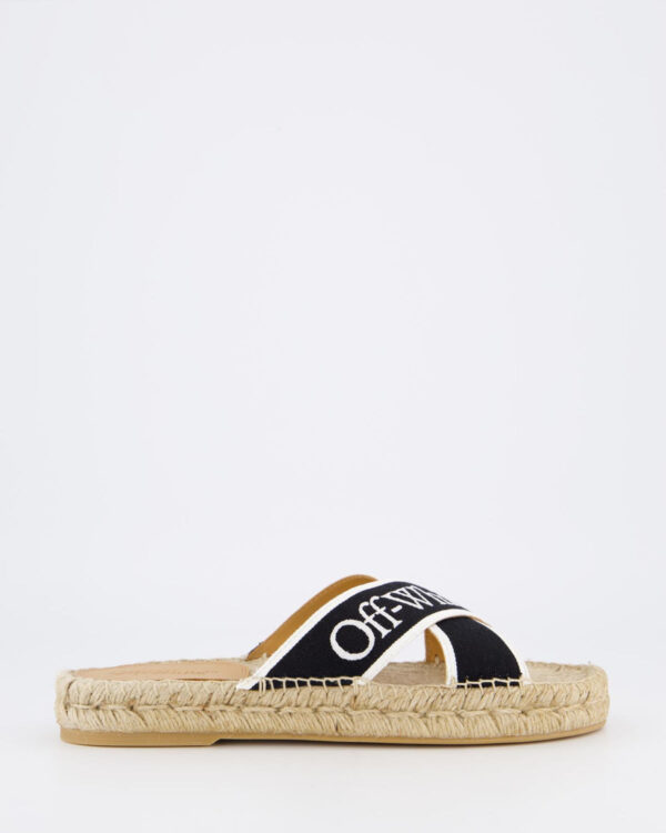 Dames Criss Cross Slipper Zwart/Wit