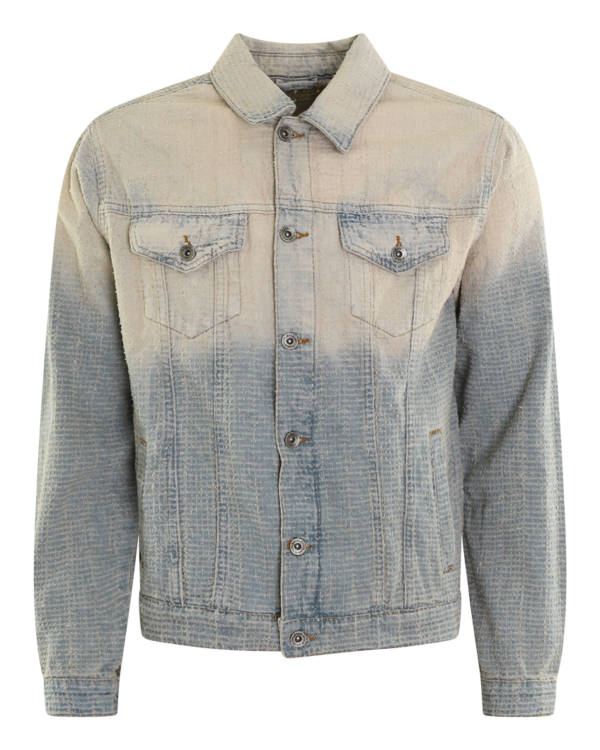Heren Faded Tweed Jack Beige/Jeans