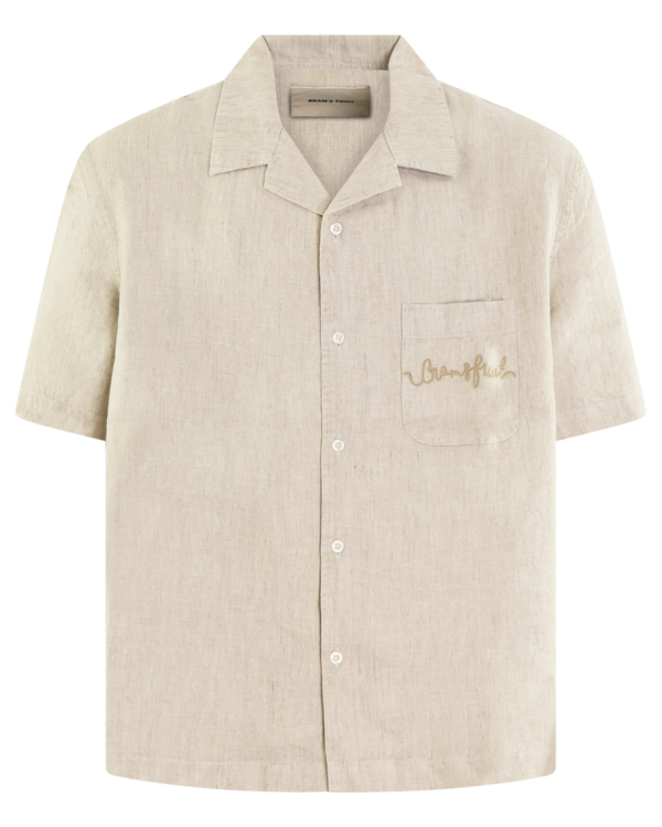 Heren Garden Hose Linnen Overhemd Beige