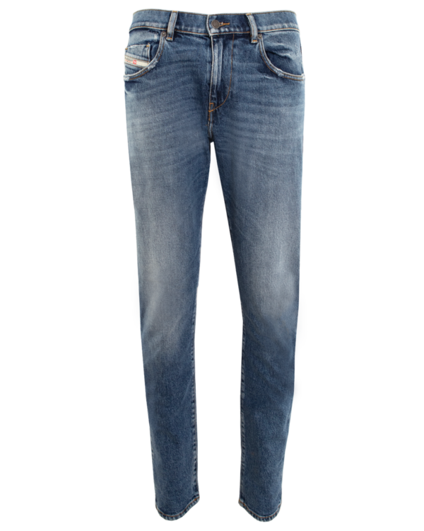 Heren D-Strukt Slim Fit Jeans Blauw