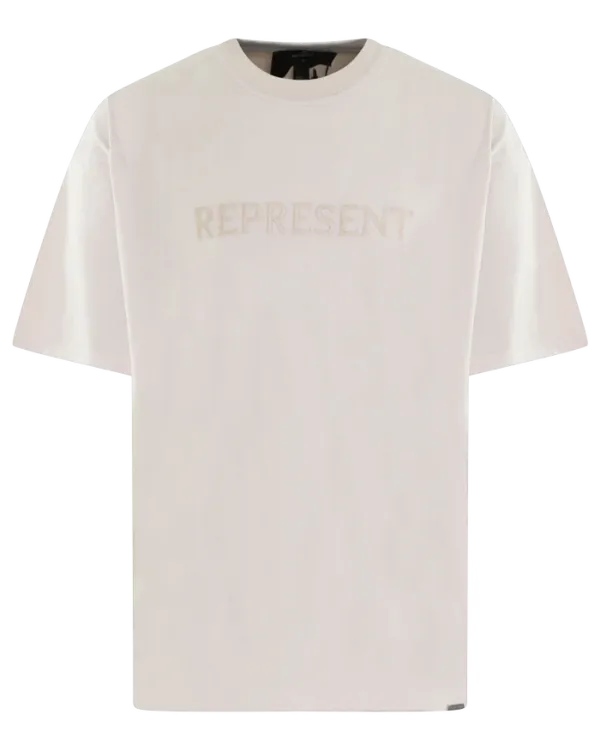 Heren Embroidered Serif T-Shirt Grijs