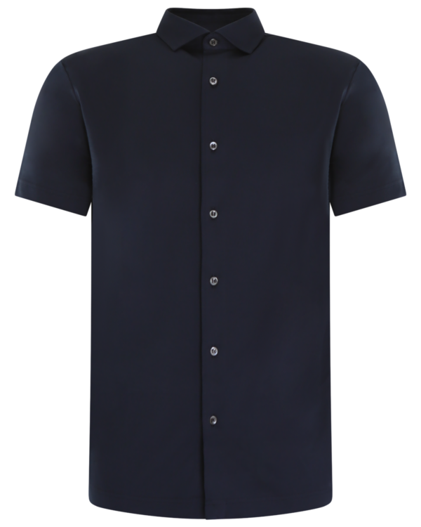 Heren Interlock Supima Overhemd Blauw