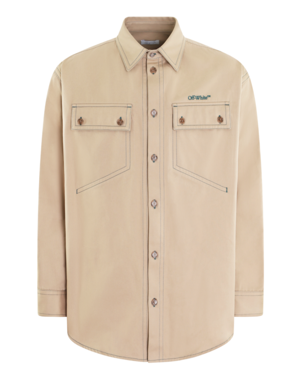 Heren Stitch Cotgab Overshirt Beige