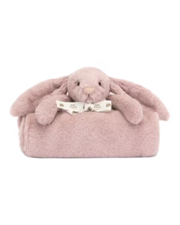 Jellycat Luxe Bashful Bunny faux-fur blanket 70cm - image 1