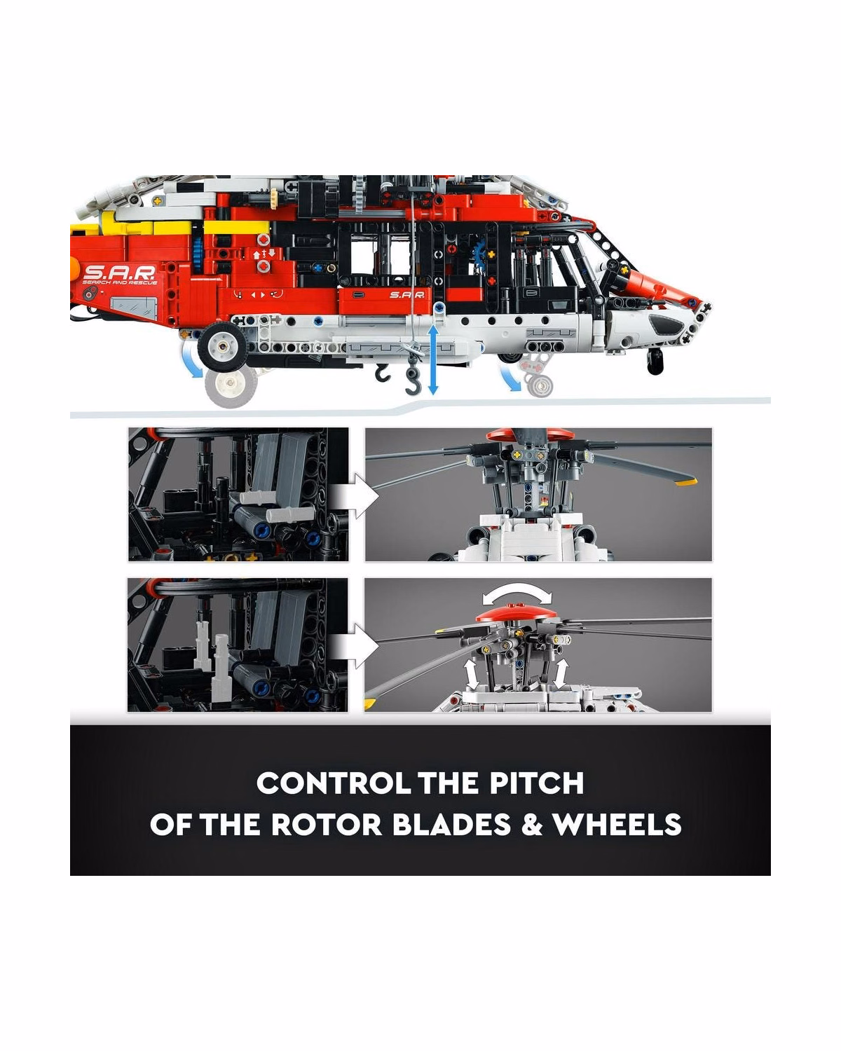 LEGO® 42145 Technic Airbus H175 Rescue Helicopter Toy Model - 5