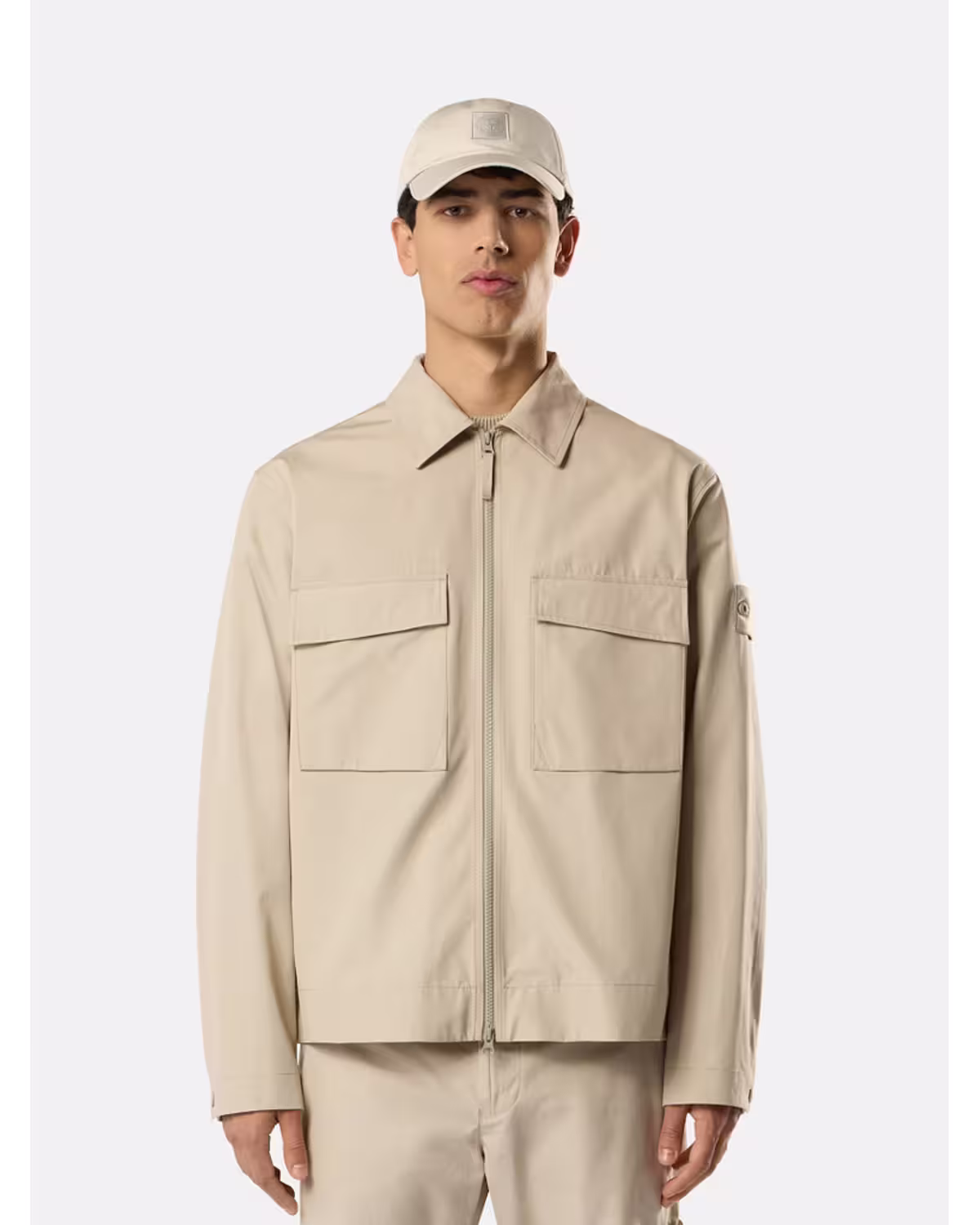 Stone Island Ghost Beige Zip Shirt Jacket – view 2